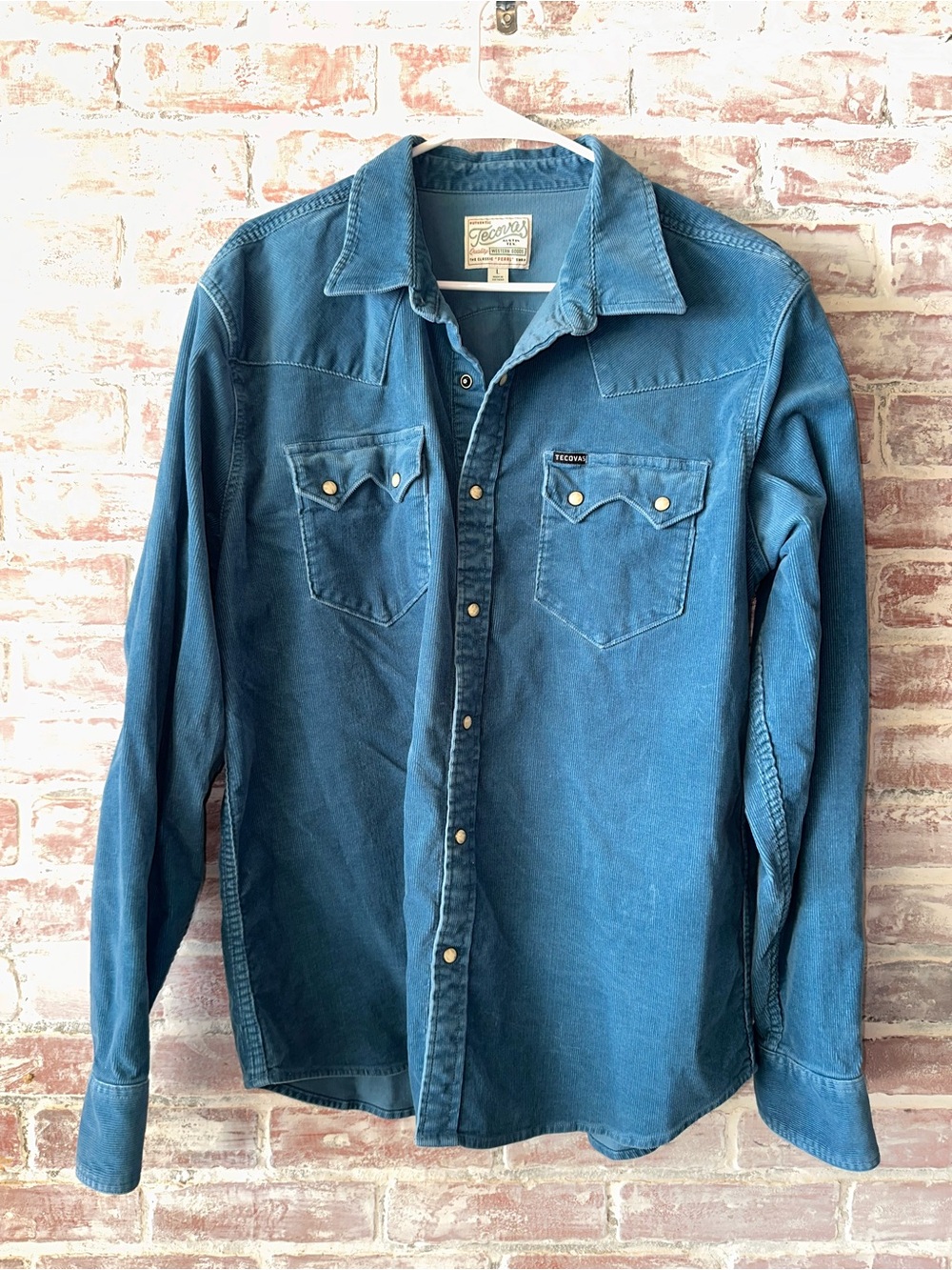 Men’s Corduroy Tecovas Light Blue Western Shirt - Picture 2 of 5